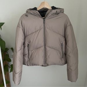 Zara Cropped Puffer Bomber Jacket Coat